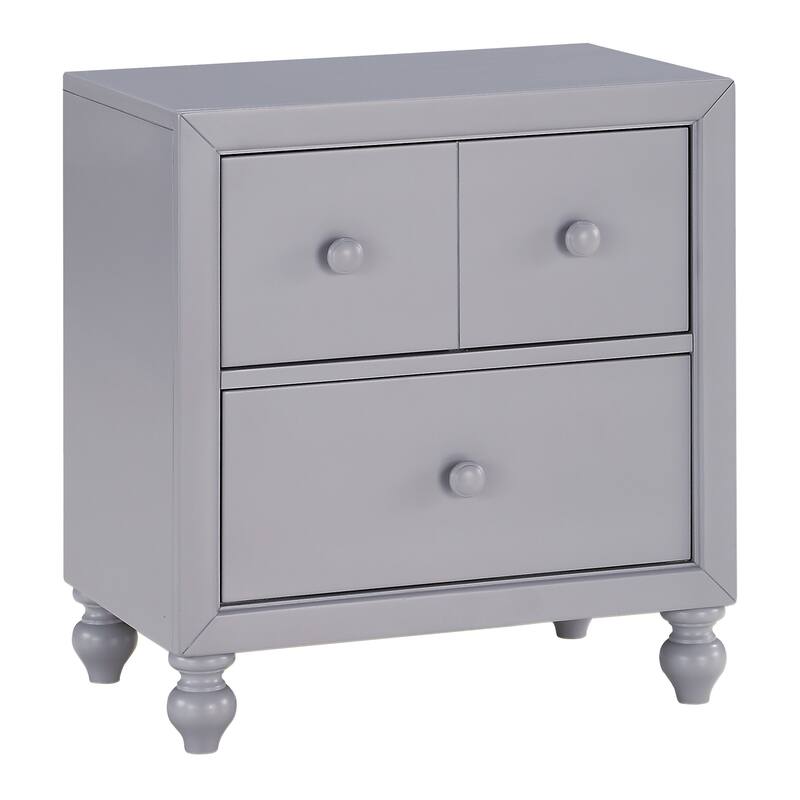 Transitional Gray Nightstand, Wooden Drawers Modern Bedroom Furniture
