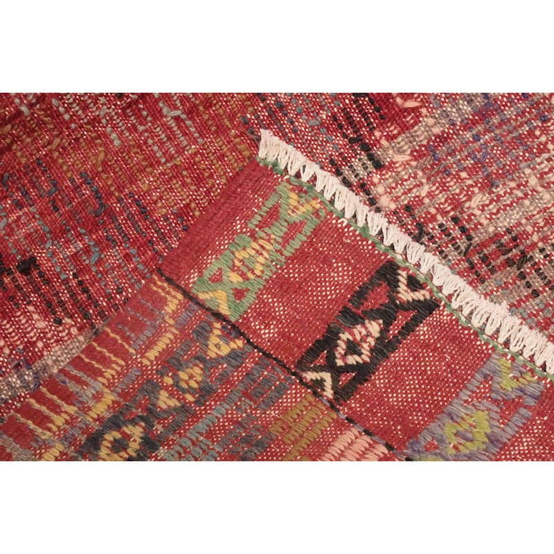 Hand Woven Oriental 100% Wool Carpet Southwestern Tribal Multi-Colored Kilim Area Rug - 10' 1'' X 5' 10''