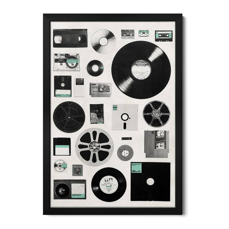 Data Premium Framed Poster by Florent Bodart - Black - 16x24x1