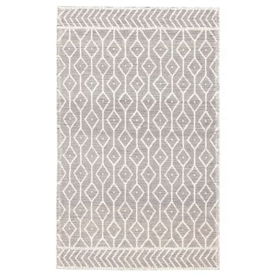 ECARPETGALLERY Braid weave Sienna Grey Wool Rug - 5'0 x 8'1
