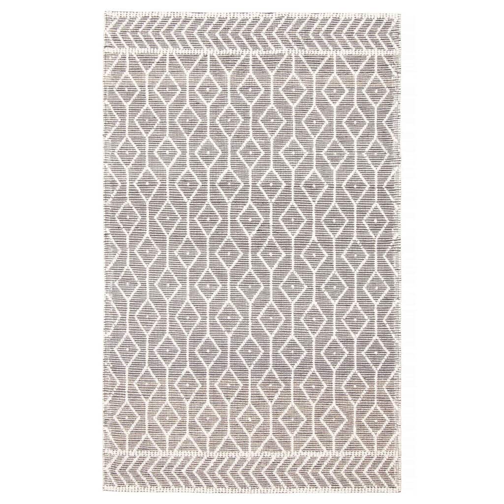 ECARPETGALLERY Braid weave Sienna Grey Wool Rug - 5'0 x 8'1