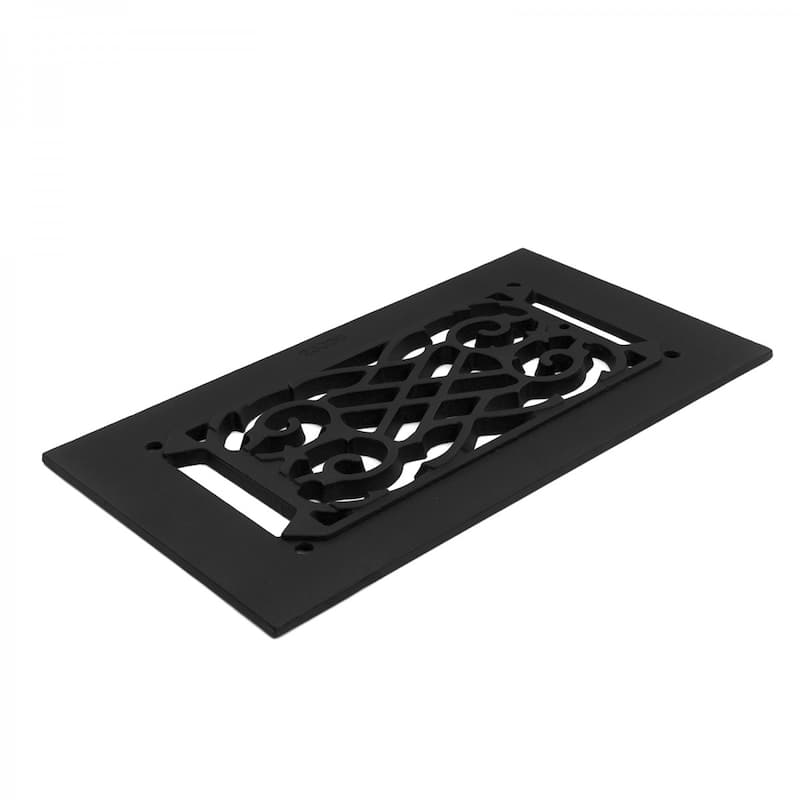 Black Cast Aluminum Air Ventilation Grille Walkable Floor Register Luxurious 10" x 5.5" Pack of 4 Renovators Supply