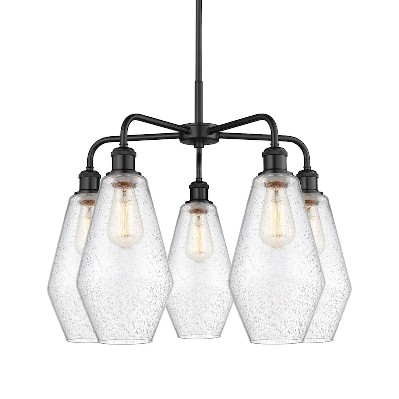 Innovations Lighting 516-5CR-20-25 Cindyrella Chandelier Cindyrella 5 - Matte Black / Seedy