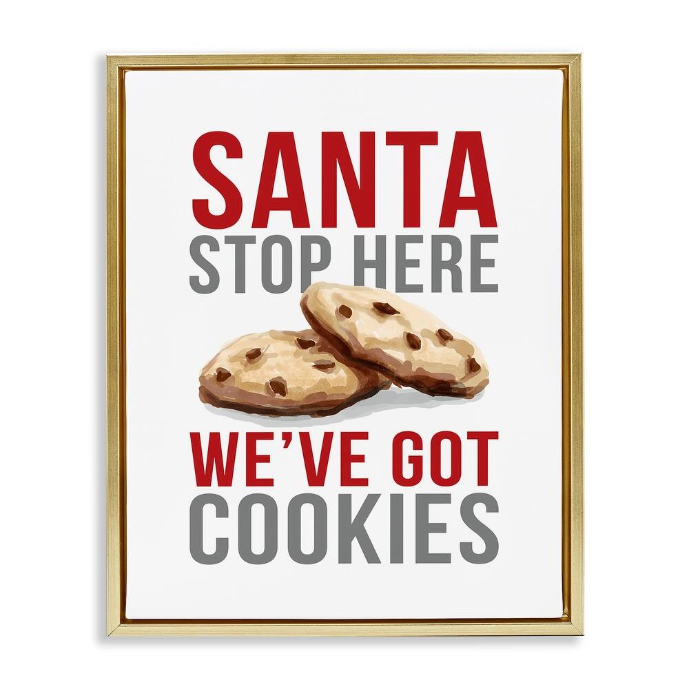 Stupell Santa We Have Cookies Framed Floater Canvas Wall Art Design By Dogwood Portfolio