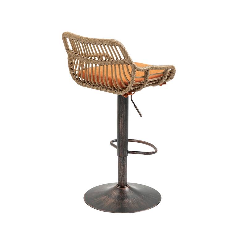 Set of 2 Swivel Bar Stools Adjustable Counter Height with Footrest