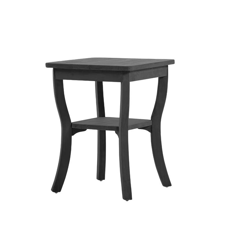 Black Wood Patio Accent Chairs with Water-Resistant Cushions