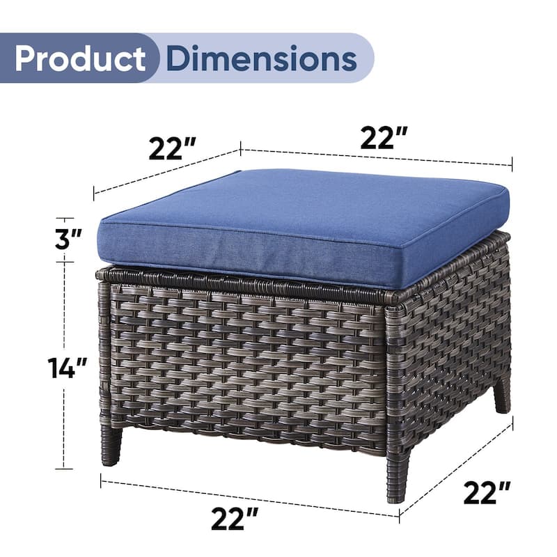 Outdoor Wicker Ottomans Rattan Footrests