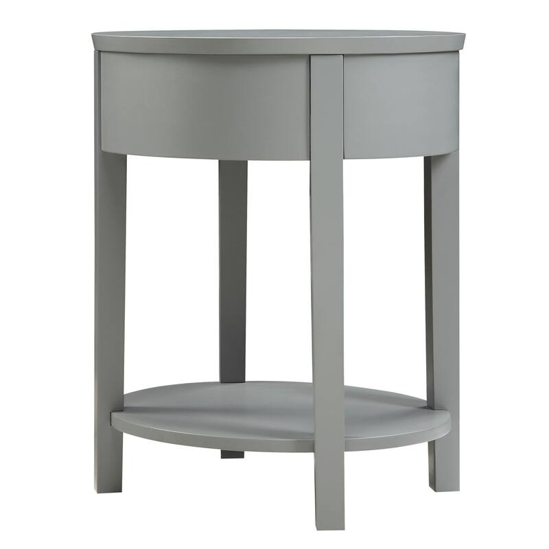 Fillmore 1-Drawer Oval Wood Shelf Accent End Table by iNSPIRE Q Modern