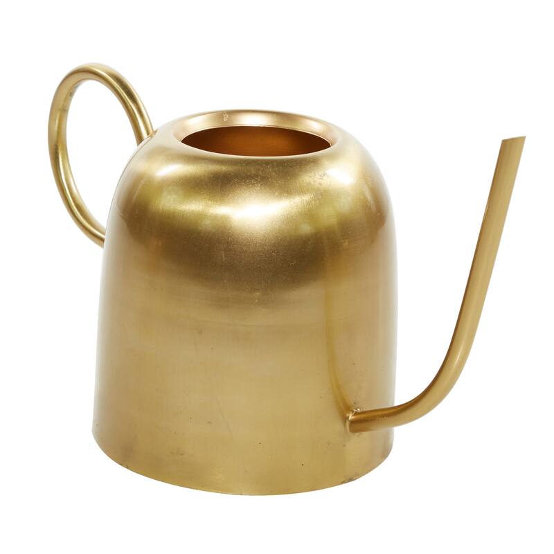 Gold Metal Indoor Outdoor Watering Can Planter (Set of 3) - 13 x 6 x 9Round