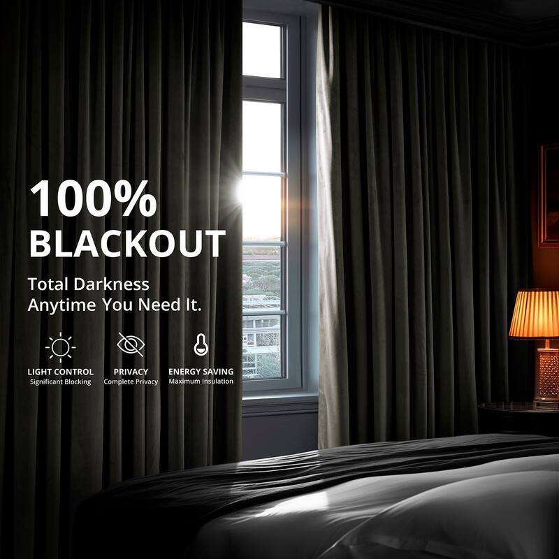 Exclusive Fabrics Signature Velvet Blackout Curtain 120 Inches Long (1 Panel)