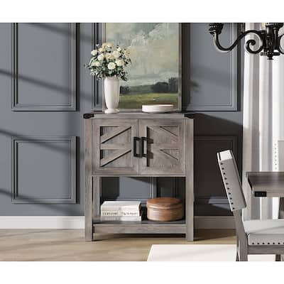 WAMPAT Modern Farmhouse Cabinet,Wood Buffet Sideboard for Living Room - 22.7in W