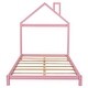 preview thumbnail 24 of 34, Full Size Kids Bed Wood Platform Bed with House-shaped Headboard , Gray