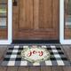 Farmhouse Living Holiday Joy Wreath with Plaid Coir Doormat