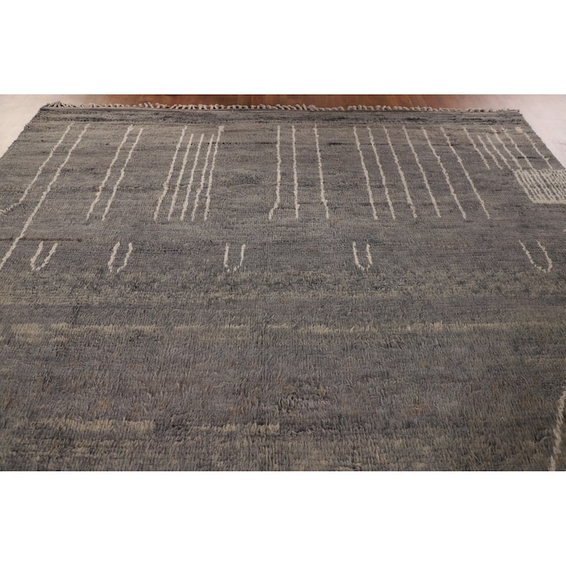 Moroccan Style Area Rug Handmade Wool Carpet - 8'11" x 12'9"