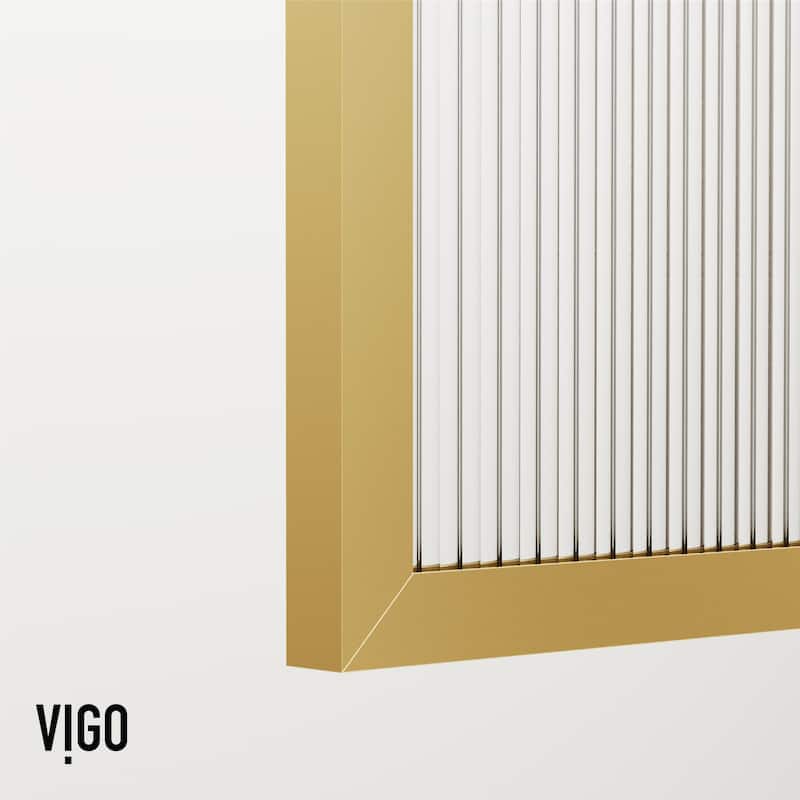 VIGO Meridian 34" W x 62" H Framed Fixed Tub Screen Door