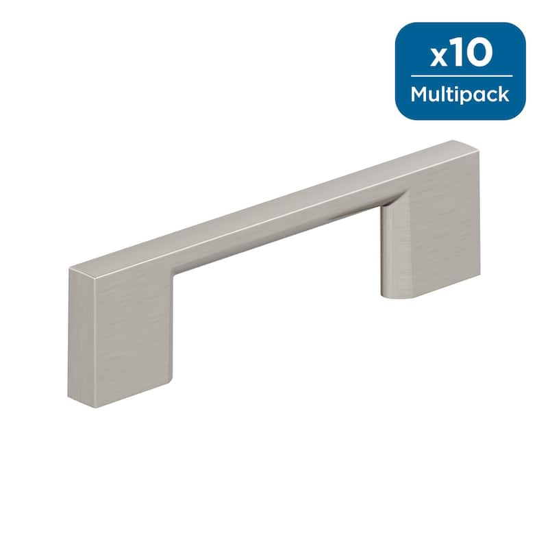 Amerock Cityscape Cabinet or Furniture Pull - 3 inch (76mm) Center-to-Center - Satin Nickel