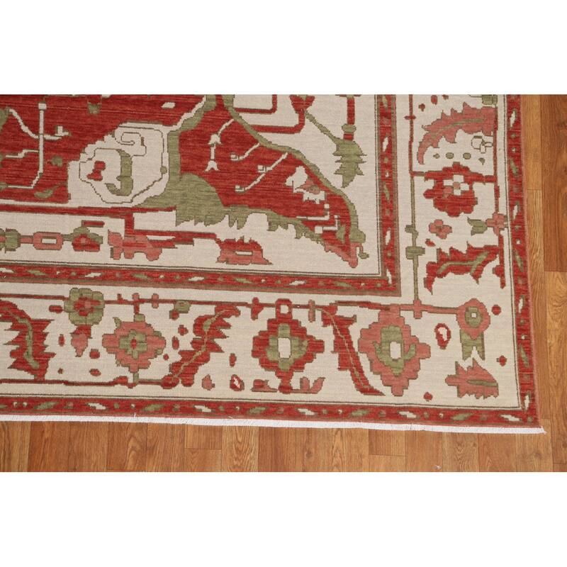 Red Heriz Serapi Turkish Oriental Area Rug Hand-knotted Wool Carpet - 9'9" x 13'0"
