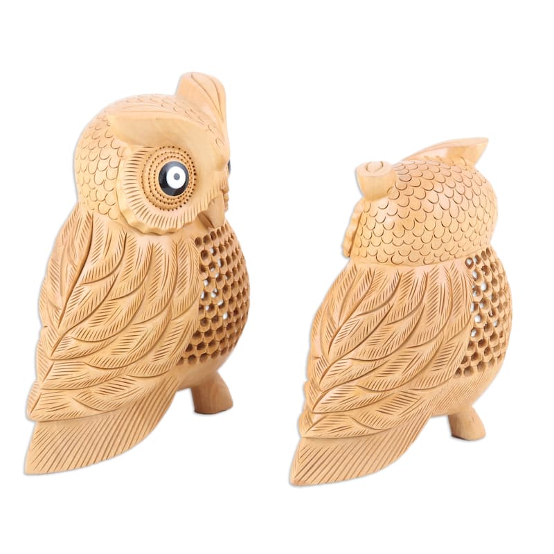 Novica Handmade Inner Wisdom Wood Sculpture (Set Of 2)