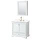 Option White / Giotto Quartz Top / Brushed Gold Hardware
