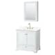 Option White / Giotto Quartz Top / Brushed Gold Hardware