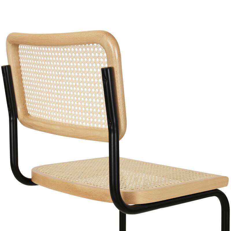 Breuer Chair Company Marcel Breuer Cesca Cane Cantilever Side Chair w/ Black Steel Frame (Various Wood & Cane Colors)