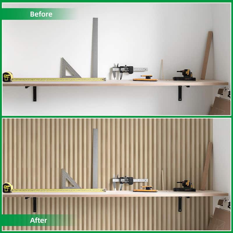 Art3d 103.94''x5.71'' Slat Wood Wall Paneling for Interior and Ceiling Decoration,4-Pack