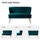 preview thumbnail 49 of 114, HULALA HOME Monica Modern Velvet Curved Tufted Back Loveseat with Metal Tapered Legs