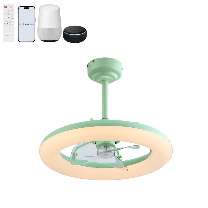21.5" Smart LED Ceiling Fan - 6-Speed, Dimmable, Remote/App Control - 21.5