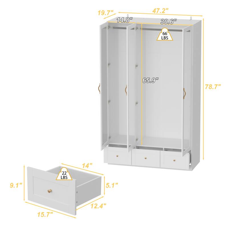 Storage Armoires Modular Wardrobe Collection Combo Cloest Cabinet