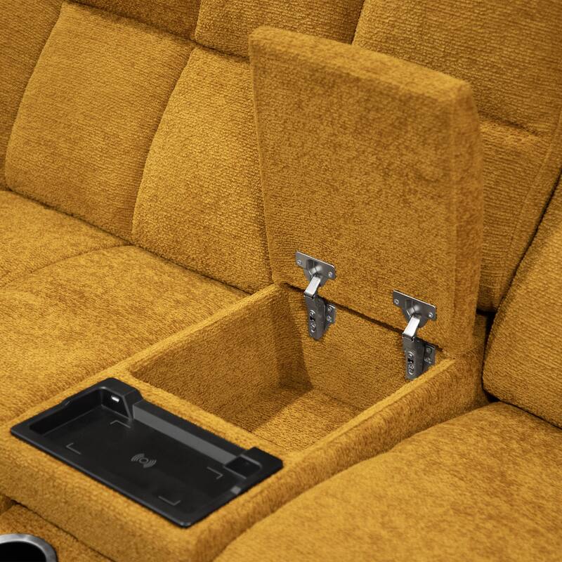 Furniture of America Aurei Modern Reclining Sectional with Console and USB Ports