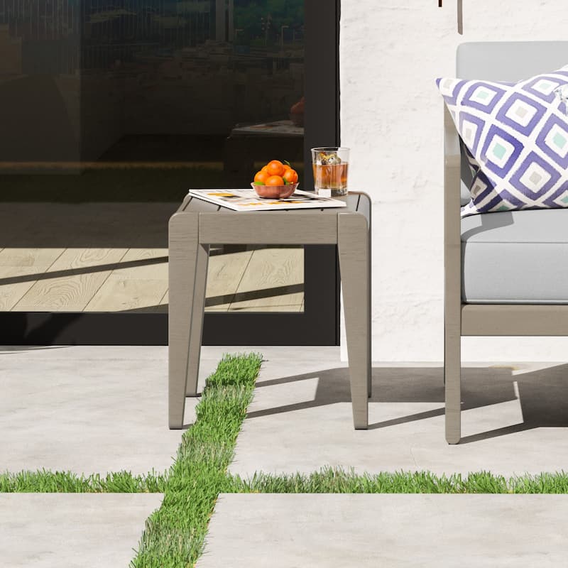 Homestyles Sustain Gray Wood Outdoor End Table - 17" x 17" x 18"