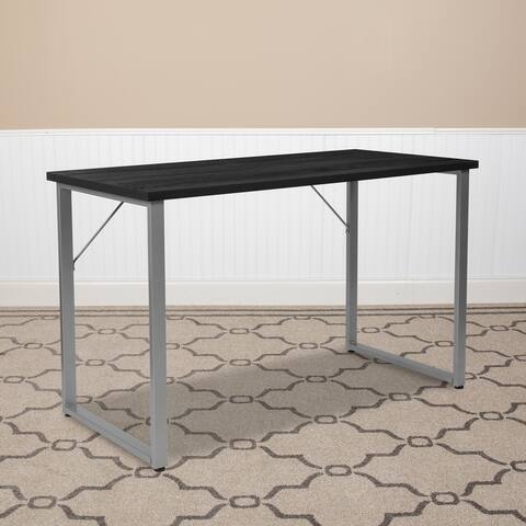 Computer Desk with Silver Metal Frame - Home Office Furniture