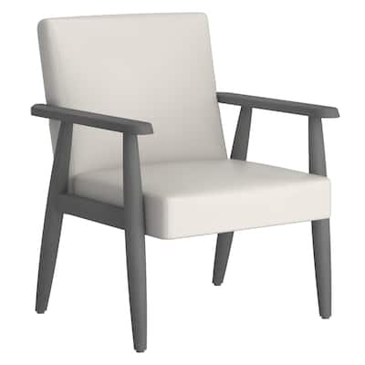 Mid-Century Modern Faux Leather Accent Chair