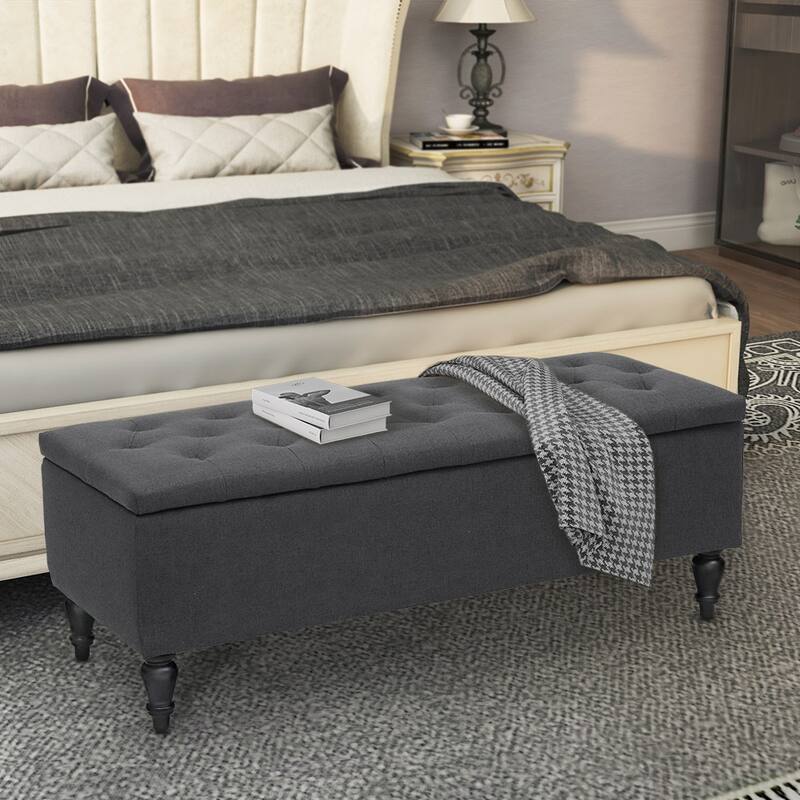 Maypex 45" Fabric Upholstered Tufted Storage Bench