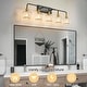 preview thumbnail 24 of 151, Modern Vanity Lights Dimmable Bathroom Light Fixtures with Glass Shade