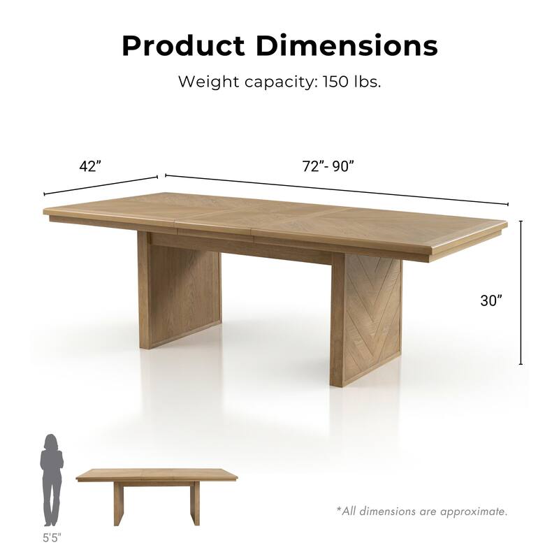 Furniture of America Virex Rustic 7-Piece Solid Wood Extendable Dining Table Set