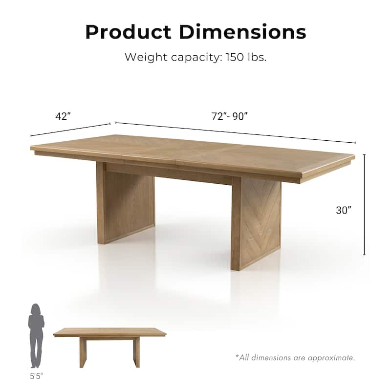 Furniture of America Virex Rustic 90-inch Solid Wood Extendable Dining Table