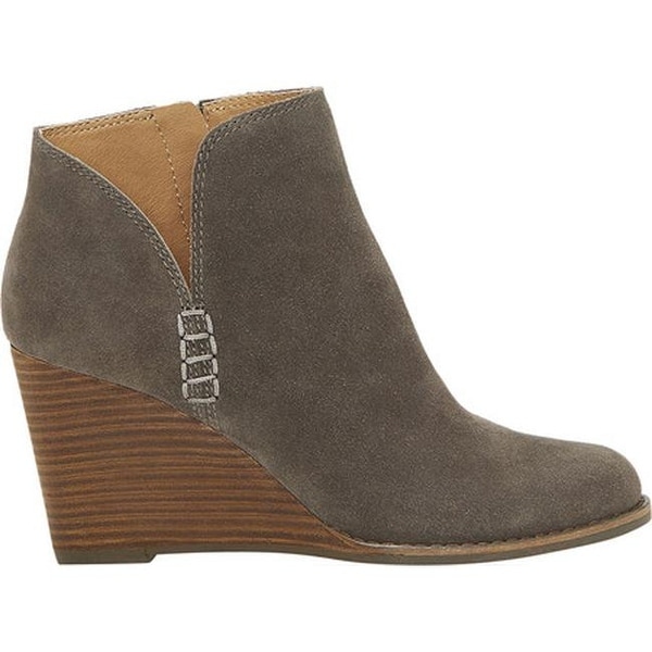 lucky brand suede side cut wedges