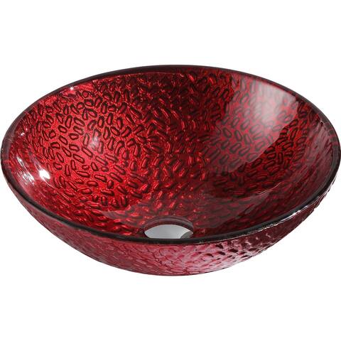 Hollywood Series Deco-Glass Vessel Sink in Lustrous Red