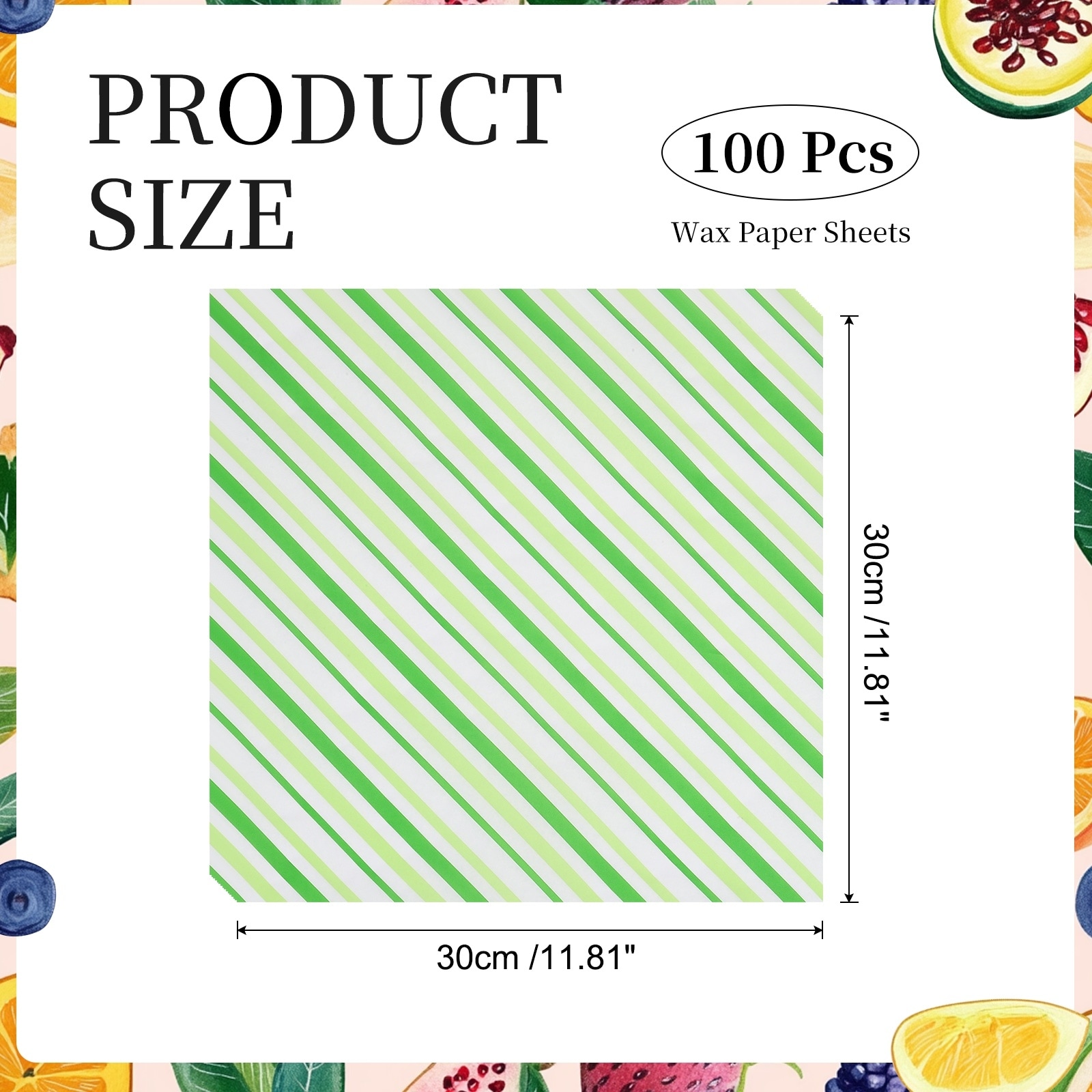 Wax Paper Sheets for Food, Greaseproof Wrapping Paper Sheets, Square Stripes Food Basket Liners