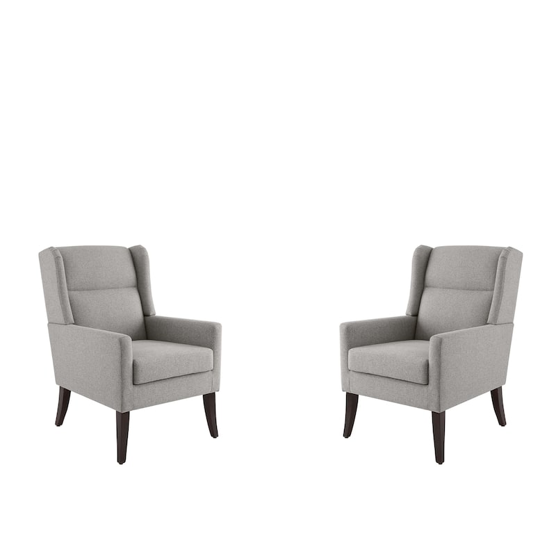 Upholstered Wingback Accent Chair with Wooden Legs and High Back, Modern Living Room Armchair