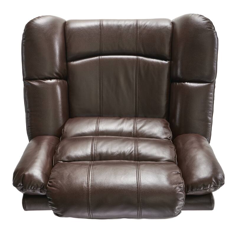 Classic Oversized Faux Leather Recliner, Spacious Upholstered Recliner Chair with Soft Cushion Home Theater Single Sofa Chair
