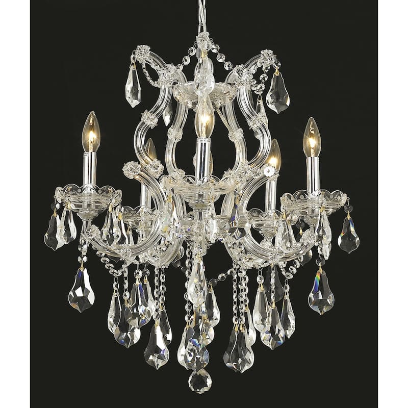 Fleur Illumination 6 light Chrome Chandelier - Chrome/royal cut crystals