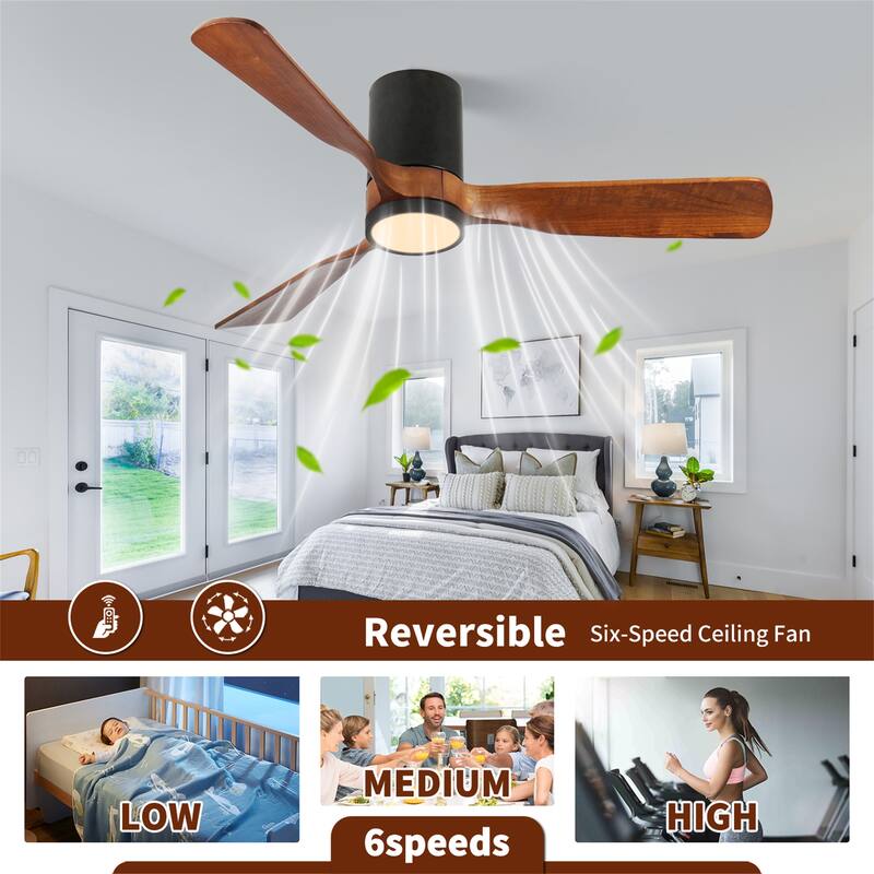 52-inch Indoor/Outdoor Flush Mount Ceiling Fan