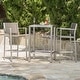 preview thumbnail 1 of 16, Cape Coral Outdoor 3-piece Bar Set with Glass Table Top by Christopher Knight Home Grey