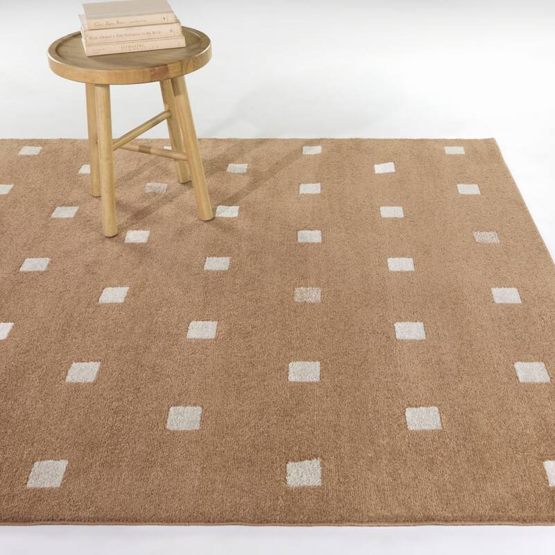 Houston Classic Geometric Area Rug - 5'3" x 7' - Brown - Rectangle