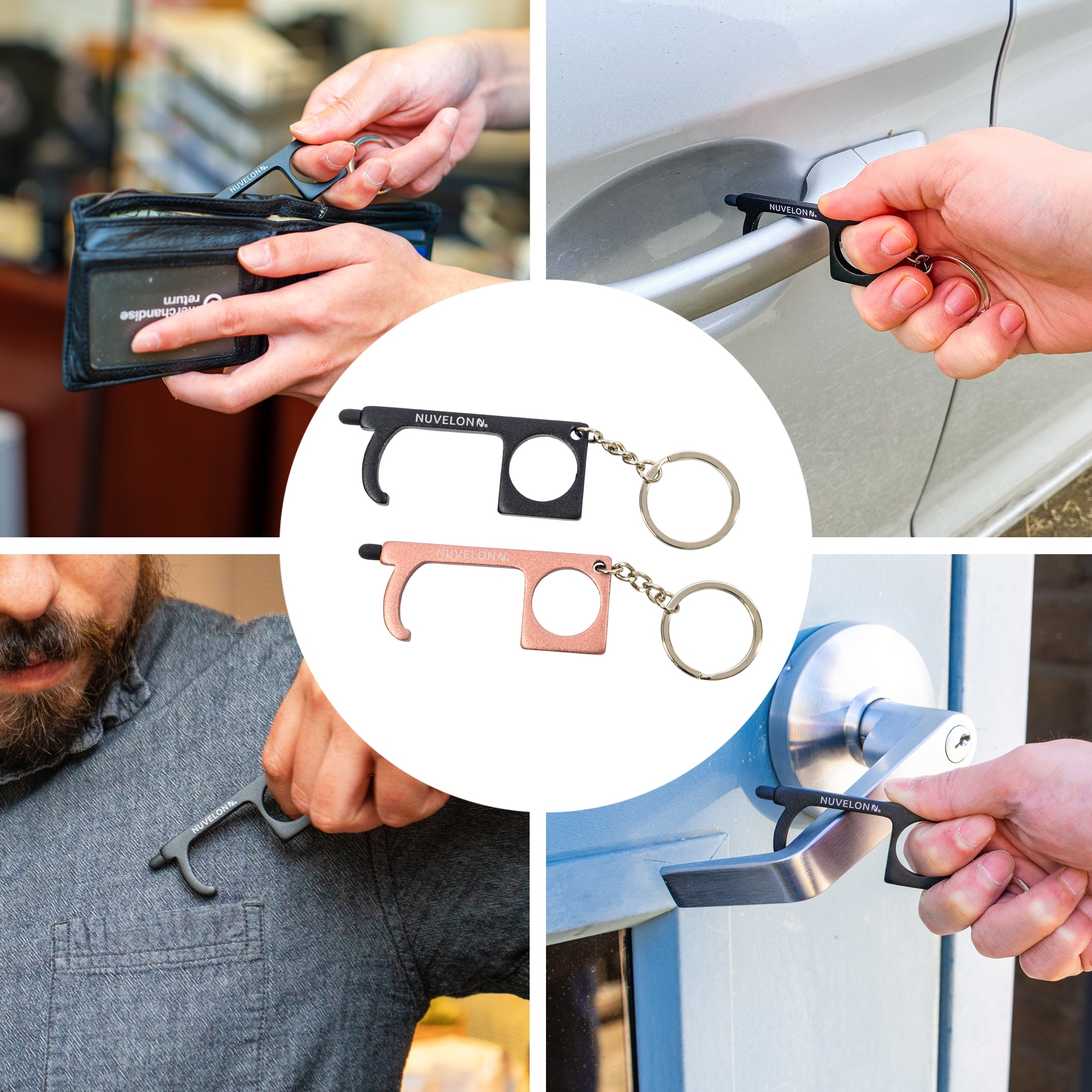 No Touch Door Handle Keychain Stylus Door Opener No Touch Door - Main Image