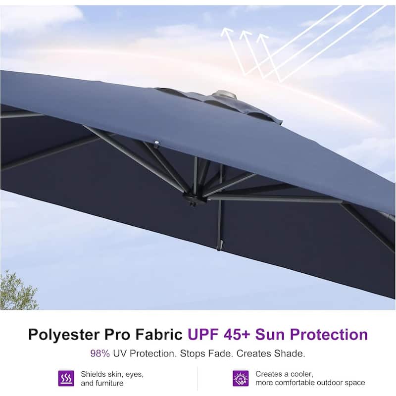 PURPLE LEAF 9 ft 360 Degree Rotation Patio Umbrella With Base