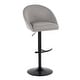 preview thumbnail 39 of 84, Porch & Den Livesey High Back Adjustable Bar Stool with Rounded T Footrest (Set of 2) Grey Fabric/Black Metal