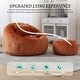 preview thumbnail 4 of 30, Modern Bean Bag Chairs, Comfy Round Chair for Adults with Ottoman, Leisure Single Sofa Reading Chair with Pillow